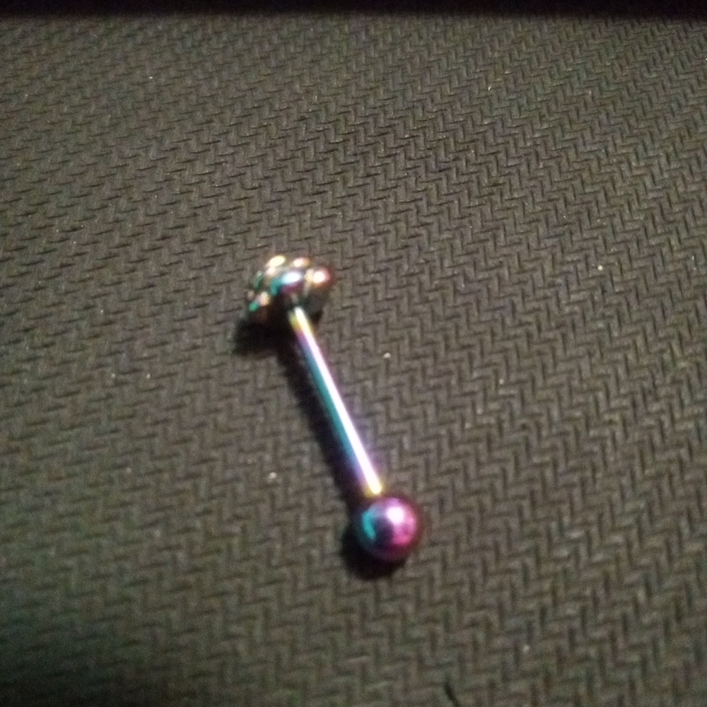 Iridescent Barbell Piercing